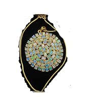 Sterling Silver Gold Plated Genuine Ethiopian Opal Wedding Pendant Jewelry Fire Opal Bridal Pendant October Birthstone Jewelry