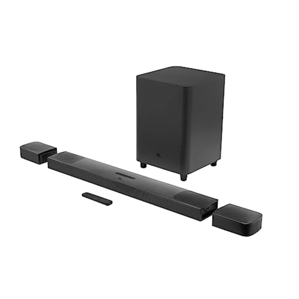 JBL Bar 9.1 - Channel Soundbar System with Surround Speakers and Dolby Atmos, Black & Charge 5 Portable Wireless Bluetooth Speaker with IP67 Waterproof and USB Charge Out - Black, Small