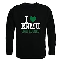 W Republic I Love Eastern New Mexico University Greyhounds Fleece Crewneck Pullover Sweatshirt Black Medium