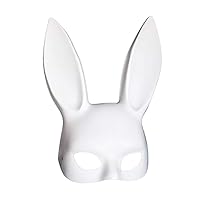 White Bunny Mask Masquerade Rabbit Mask Bunny Half Mask for Birthday Party Easter Halloween Costume Accessory
