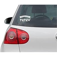 Car Sticker - Bumper - Decal - JDM - Die Cut - Worlds Best Papaw Auto Fenster Laptop Sticker - White - 149mmx76mm