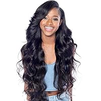 Brazilian Virgin Remy Hair Human Hair 130% Density Body Wave Natural Black Color Glueless Full Lace Wigs with Baby Hair for Black Women