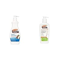 Palmer's Cocoa Butter Daily Skin Therapy Body Lotion 13.5 Oz and Massage Lotion for Stretch Marks Pregnancy Skin Care 8.5 Oz