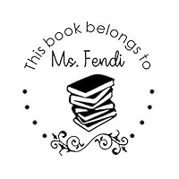 Teachers Stamp - This Book Belongs to- Stack of Book - Desiger Name Custom Round Teacher self Ink Stamp - 02