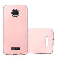 Case Compatible with Motorola Moto Z in Metal ROSÉ Gold - Shockproof and Scratch Resistent Plastic Hard Cover - Ultra Slim Protective Shell Bumper Back Skin