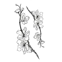 5 pcs Black And White Flower Temporary Tattoo Waterproof Female Caesarean Section Scar Sticker Simulation Horizontal And Vertical Scar Cover Sticker