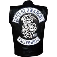 Mens Jax Teller SOA Biker Real Leather Vest