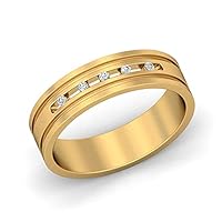 Natural Round Diamond Men's Ring Diamond Size 1.5MM Diamond Weight 0.075 CTW In14K Solid Gold Ring
