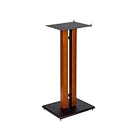 Monolith 32in Cherry Wood Speaker Stand with Adjustable Top Plate, Cherry (Each) Hold Speakers Weighing Up to 75 Pounds, Perfect for Center or Bookshelf Speakers