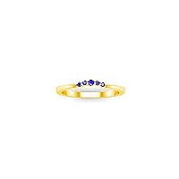 0.50 Ctw Round Cut Lab Created Blue Sapphire Five Stone Engagement Anniversary Ring 14K Yellow Gold Plated For Womens & Girls