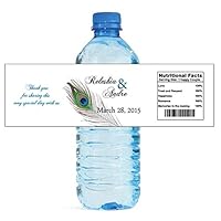 100 New Peacock Wedding Water Bottle Labels Great for Engagement Bridal Shower Party 8