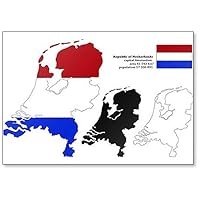 Netherlands Holland Map, Flag, Borders, Capital and Population Infographic Fridge Magnet