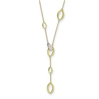 14k Two tone Gold Diamond 22 In Adjustable Drop Necklace Jewelry Gifts for Women
