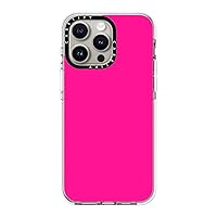 CASETiFY Clear Case for iPhone 15 Pro Max [Not Yellowing / 6.6ft Drop Protection/Compatible with Magsafe] Simple Neon Pink - Clear