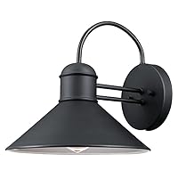 Globe Electric 44165 1-Light Outdoor Wall Sconce, 2-Pack, Weatherproof, Black Finish, Outdoor Lighting Modern, Wall Lighting, Porch Light, Front Porch Décor, Patio Décor, Outdoor, Bulb Not Included