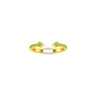1.00 Ctw Round Cut Lab Created Green Peridot Womens Promise Engagement Wedding Band Ring 14K Yellow Gold Plated