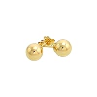 14k Yellow Gold 7mm Ball Earrings Studs