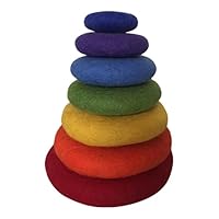 PP529 Galets in Laine feutrée Rainbow-Set of 7 Stacking and Fit Toys, Multicoloured