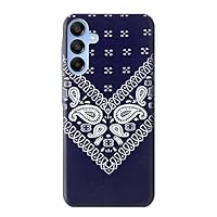 jjphonecase R3357 Navy Blue Bandana Pattern Case Cover for Samsung Galaxy A15 5G