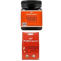 Raw Premium Manuka Honey KFactor 16 (8.8 Oz, Pack of 1) and Manuka Honey Drops Ginger & Echinacea (20 Count, Pack of 1) - Genuine New Zealand Honey, Perfect Remedy For Dry Throats