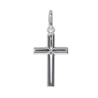 Sterling Silver Rhodium Cross