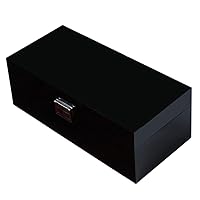 Watch Box Mens Watches Organizer Storage Box Metal Buckle Jewelry Display Case with Real Acrylic Black - 2 Sizes