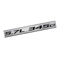 5.7L 345ci BLACK on SILVER Highly Polished Real Aluminum EMBLEM Compatible with Jeep Dodge Ram Chrysler