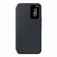 SAMSUNG Galaxy A54 5G S-View Wallet Phone Case, Protective Cover w/Card Holder Slot, Finger Tap Display Window, US Version, EF-ZA546CBEGUS, Black