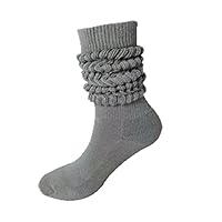 Casual Sock Heavy Socks Cotton Mid Tube High Socks Women Men Solid Scrunch Knee Thick Warm Ruched