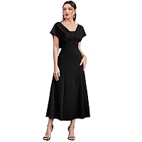 Dresses for Women - Solid Fold Pleated Detail A-line Dress