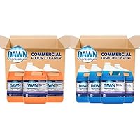 Heavy Duty Floor Cleaner by Dawn Professional, Bulk Multi-Surface Degreaser Concentrate, 1 gal. (Case of 3) + Dawn Professional Dishwashing Liquid Soap Detergent, Bulk Degreaser, 1 Gallon (Pack of 4)