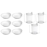 Scoop Plates (6 Pack) and 12oz Adult Sippy Cups (3 Pack) Bundle