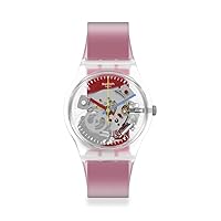 Swatch CLEARLY RED STRIPED Unisex Watch (Model: GE292)