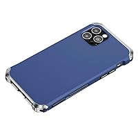 Case for iPhone 15 Pro Max/15 Pro/15 Plus/15, Metal Frame Phone Cover with Screen Camera Protection Liquid Silicone Anti-Fall Case,Blue2,15 6.1''