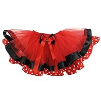 Red Black Polka Dot Ribbon Minnie Tutu Skirt Girls