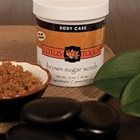 Brown Sugar Body Scrub by Lotus Touch - Hand & Body Scrub with Raw Brown Sugar to Exfoliate Skin, Leaving it Silky Soft - Antioxidant-rich Vitamins A & E to Nourish & Revitalize Skin - 16 Ounces