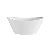 CAC China F-OV6 Sushia 5-1/2-Inch by 3-1/4-Inch by 2-Inch 6.5-Ounce Super White Porcelain Oval Fruit Bowl, Box of 36