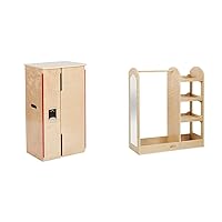 ECR4Kids Play Kitchen Refrigerator and Dress Up Center with Mirrors