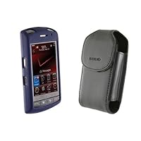 Innocase Surface and Vertical Leather Case Combo for BlackBerry Storm 9530 - Sapphire Blue/Black