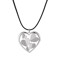 The Love-Filled LBD (Little Black Necklace): Chic Leather Cord with Silver Heart Frame and Heartwarming Hollow Design – Gift for Your Sweetheart or BFF, Ready for Any Occasion