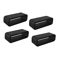 4pcs Rubber Leather Watch Band Strap Loops Black Silicone Replacement Resin Watch Bands Keeper Holder Retainer(Size: 20mm)