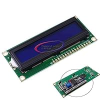 HD44780 LCD1602 1602 16x2 Serial LCD Black Character Blue Backlight Display Board IIC PCF8574T I2C Adapter Converter Bundle