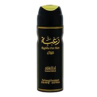 Lattafa Deodorant Perfumed Spray 200 ml/6.67 fl.oz | by Lattafa Perfumes (1 Pack, Raghba for Men)
