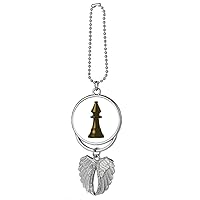 Bronze Chess Soldier Board Game Match Silver Wing Car Pendant Decoration