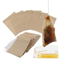 100 Pcs Tea Filter Bags Disposable Paper Tea Bag with Drawstring Safe Strong Penetration Unbleached Paper for Loose Leaf Tea and Coffee (100 pcs 5x6CM)