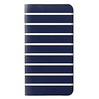RW2767 Navy White Striped PU Leather Flip Case Cover for iPhone 7 Plus, iPhone 8 Plus