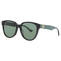 Gucci GG0960SA 001 Sunglasses Women's Black/Green Lenses Fashion Cat Eye 55mm