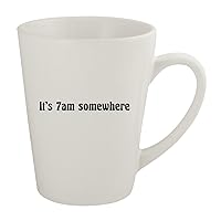 It's 7AM Somewhere - Ceramic 12oz Latte Coffee Mug, White