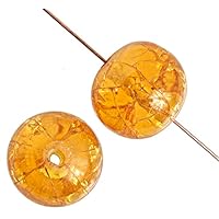 8 inch Strand 14mm Round Transparent Crackle Amber Jewelry Making Acrylic Plastic Beads