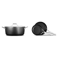 Calphalon Premier Hard-Anodized Nonstick 8.5-Quart Dutch Oven with Lid & Premier Hard-Anodized Nonstick Frying Pan Set, 8-Inch and 10-Inch Frying Pans